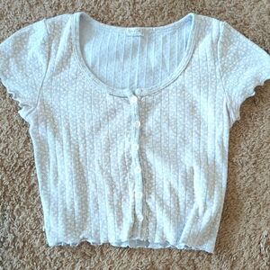 John Galt/Brandy Melville women's light blue floral tee